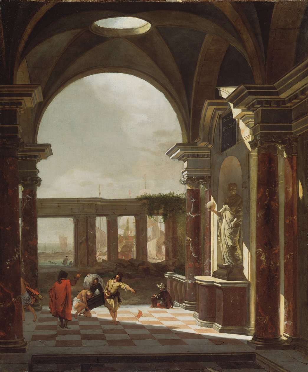 Capricho arquitectónico com figuras orientais de Jan Baptist Weenix