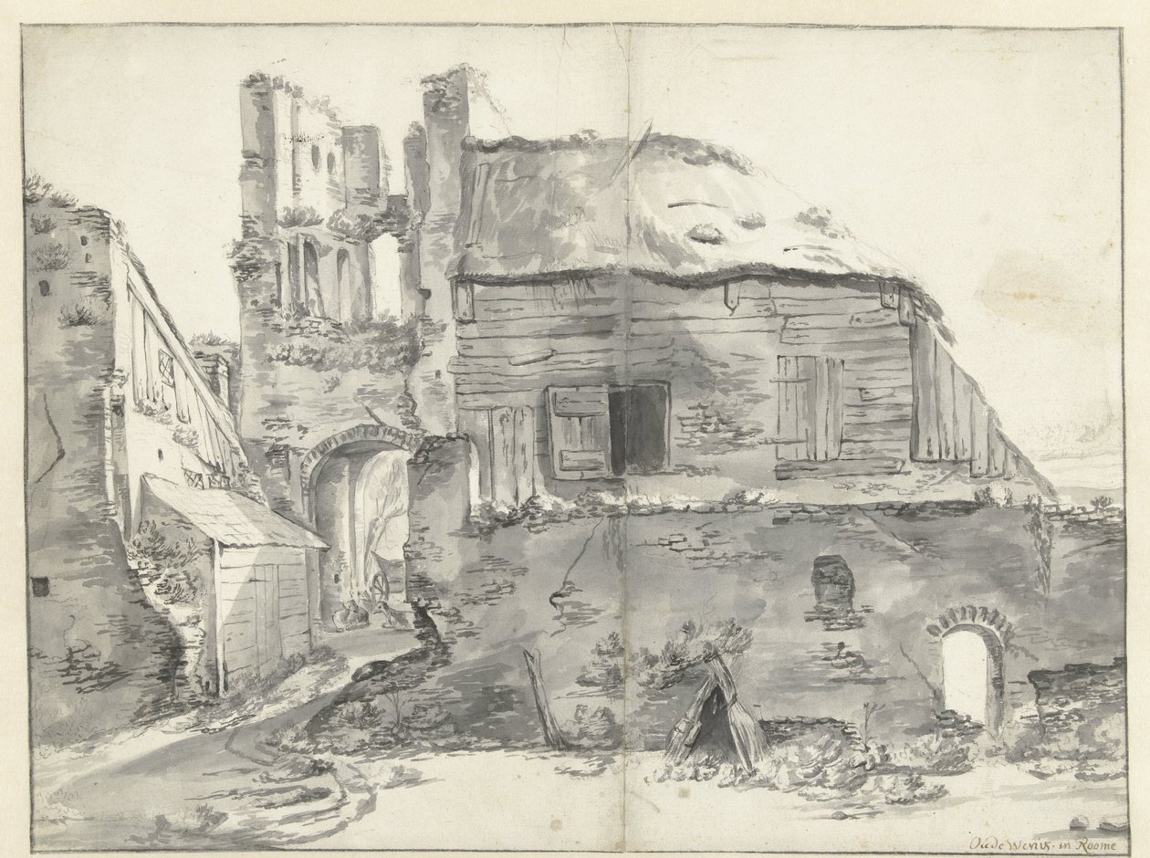 Casa perto de uma ruína de Jan Baptist Weenix