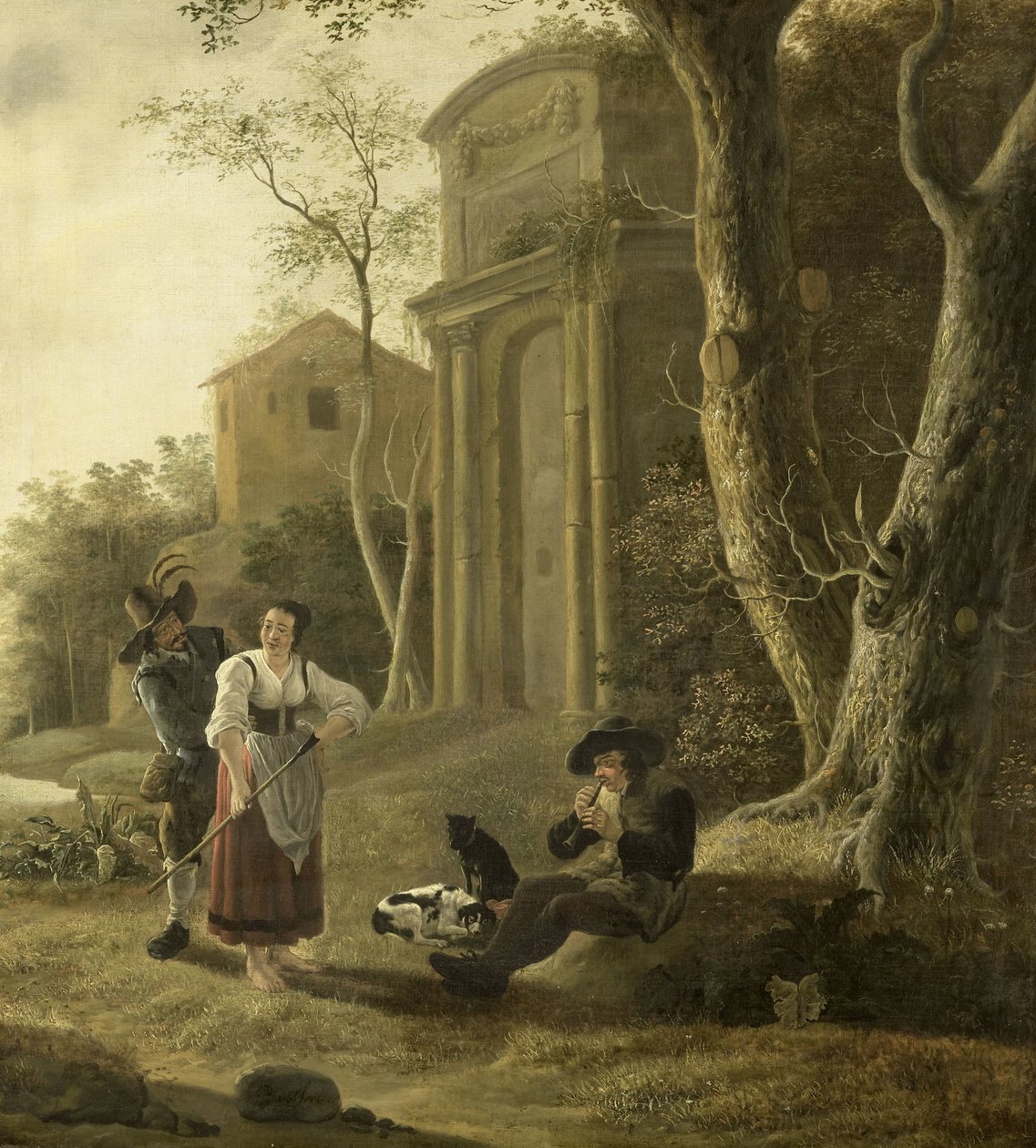 A Piper (Cena Shepherd com Shawm Player
Tocador de flauta) de Jan Baptist Wolfaerts