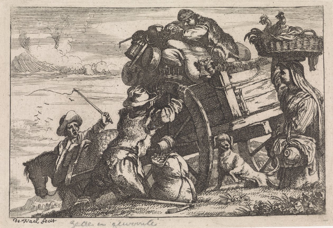 O carrinho
Cenas de vários géneros (título da série) de Jan Baptist de Wael