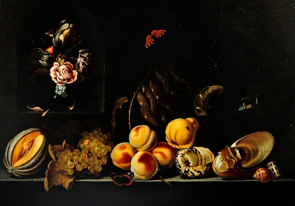 Uma natureza morta de uvas de Jan Baptist van Fornenburgh