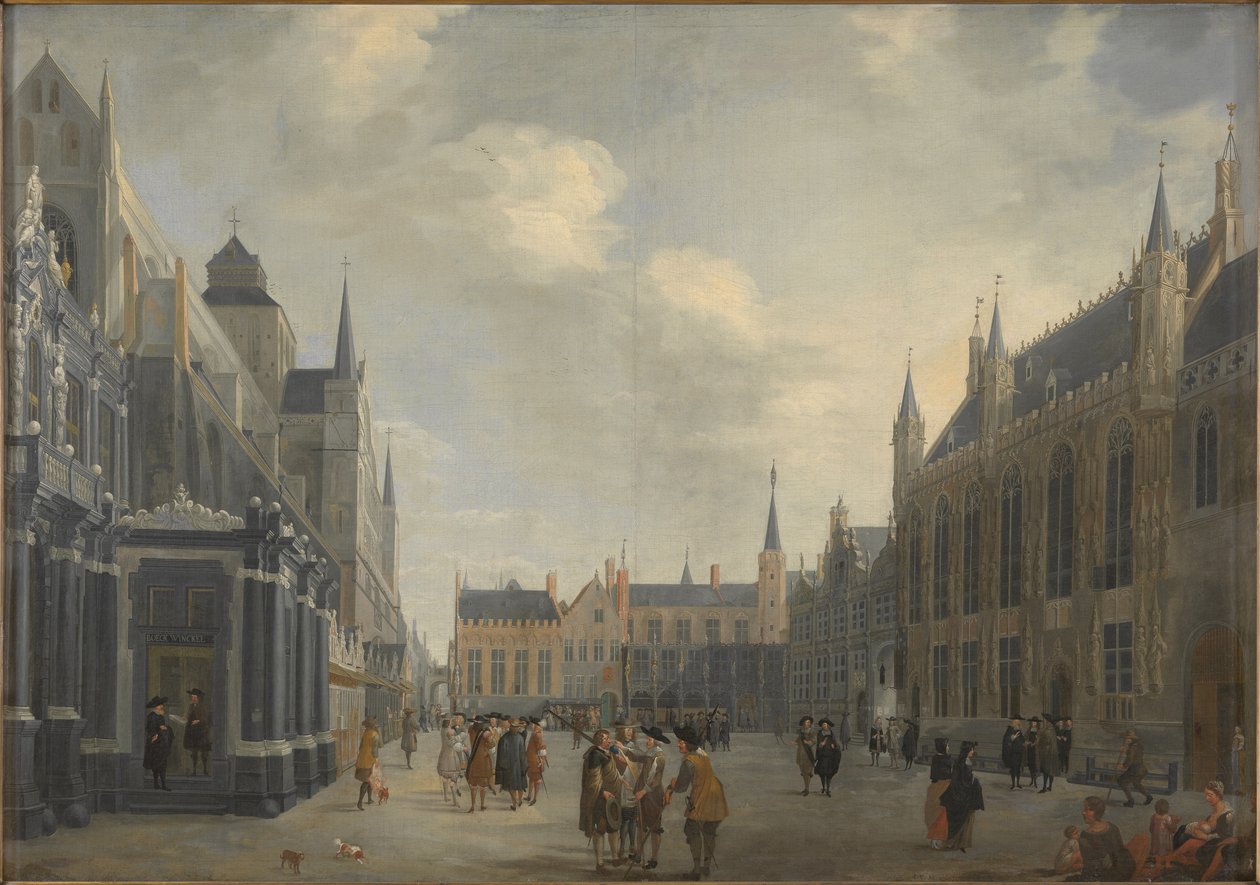 Praça Burg em Bruges, 1672. de Jan Baptist van Meunincxhove