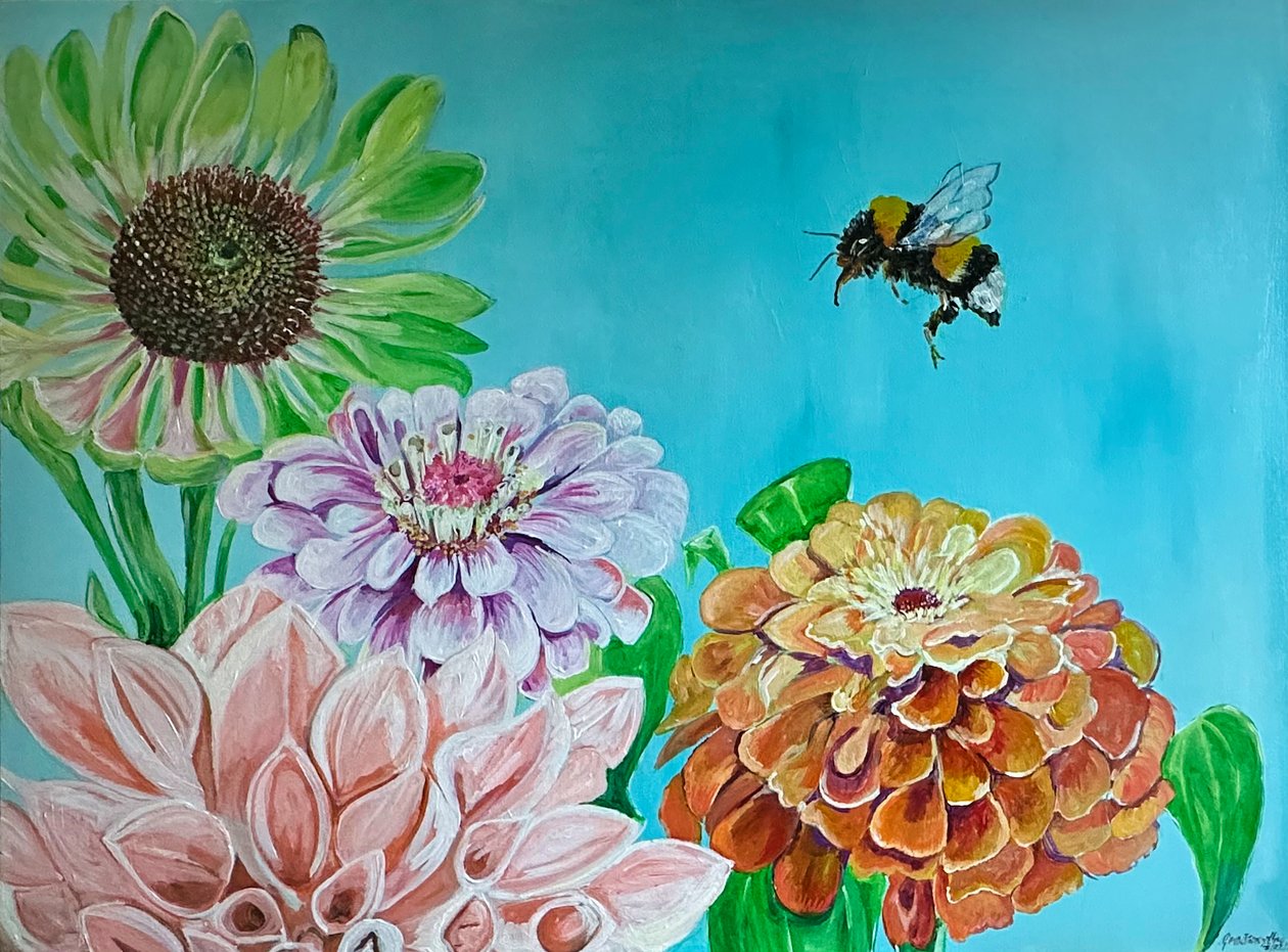 Full Bloom, 2023 (acrílico sobre tela) de Jan Barzottini