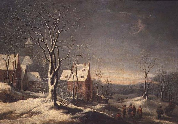 Paisagem Holandesa de Inverno (óleo sobre tela) de Jan Beerstraten