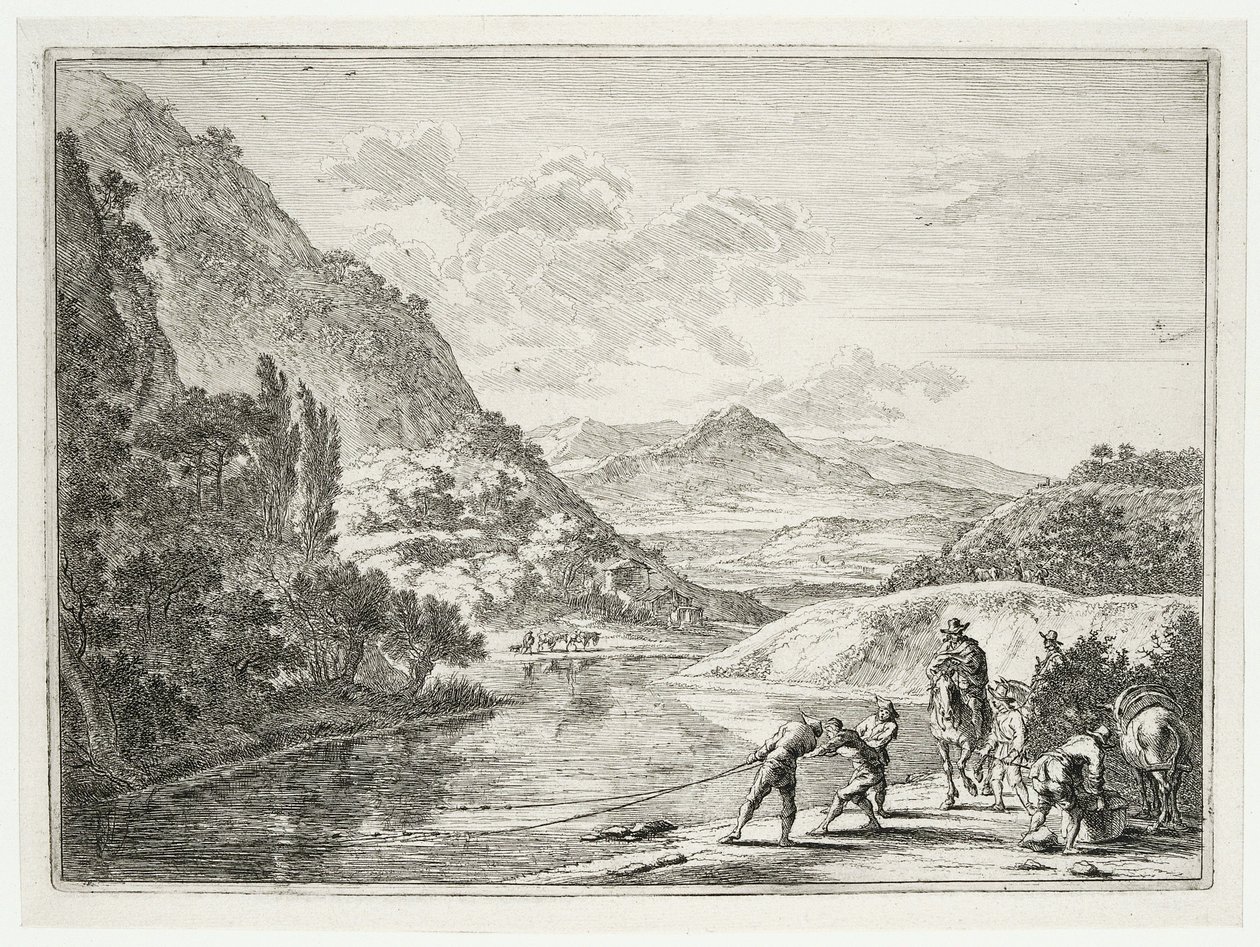 Pescadores do Tibre
Paisagens perto de Roma (título da série) de Jan Both