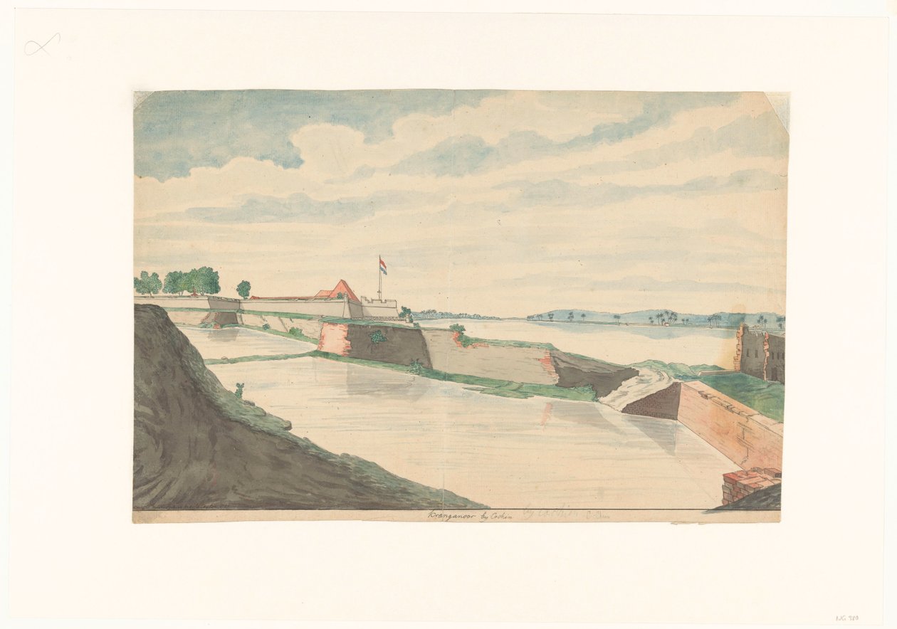 Forte Kranganoor perto de Cochim de Jan Brandes (signed by artist)