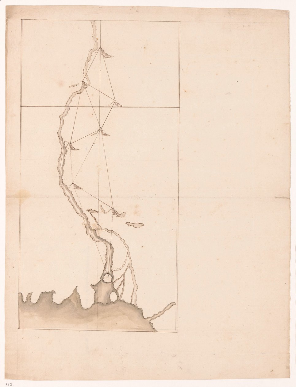 Triangulação ao longo de um rio de Jan Brandes