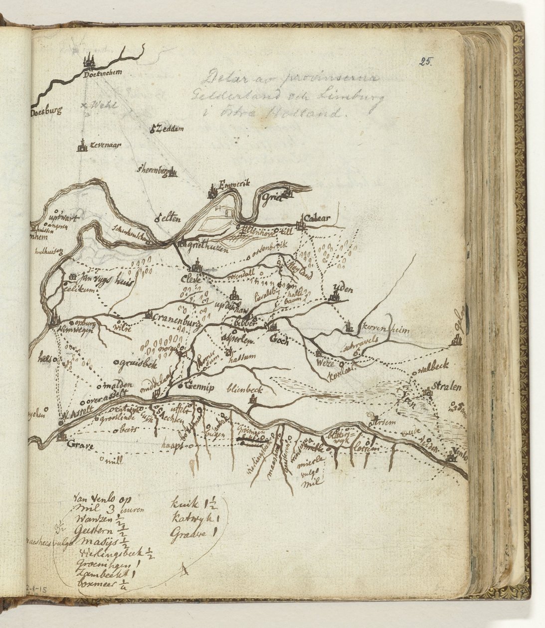 Mapa da região entre Doetinchem e Venlo de Jan Brandes