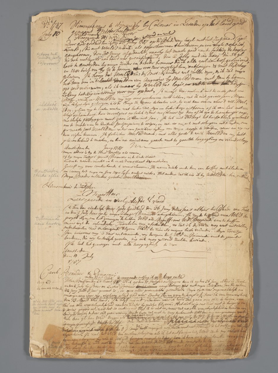 Projecto de livro de cartas Jan Brandes (1743-1808), 1787-1790. de Jan Brandes