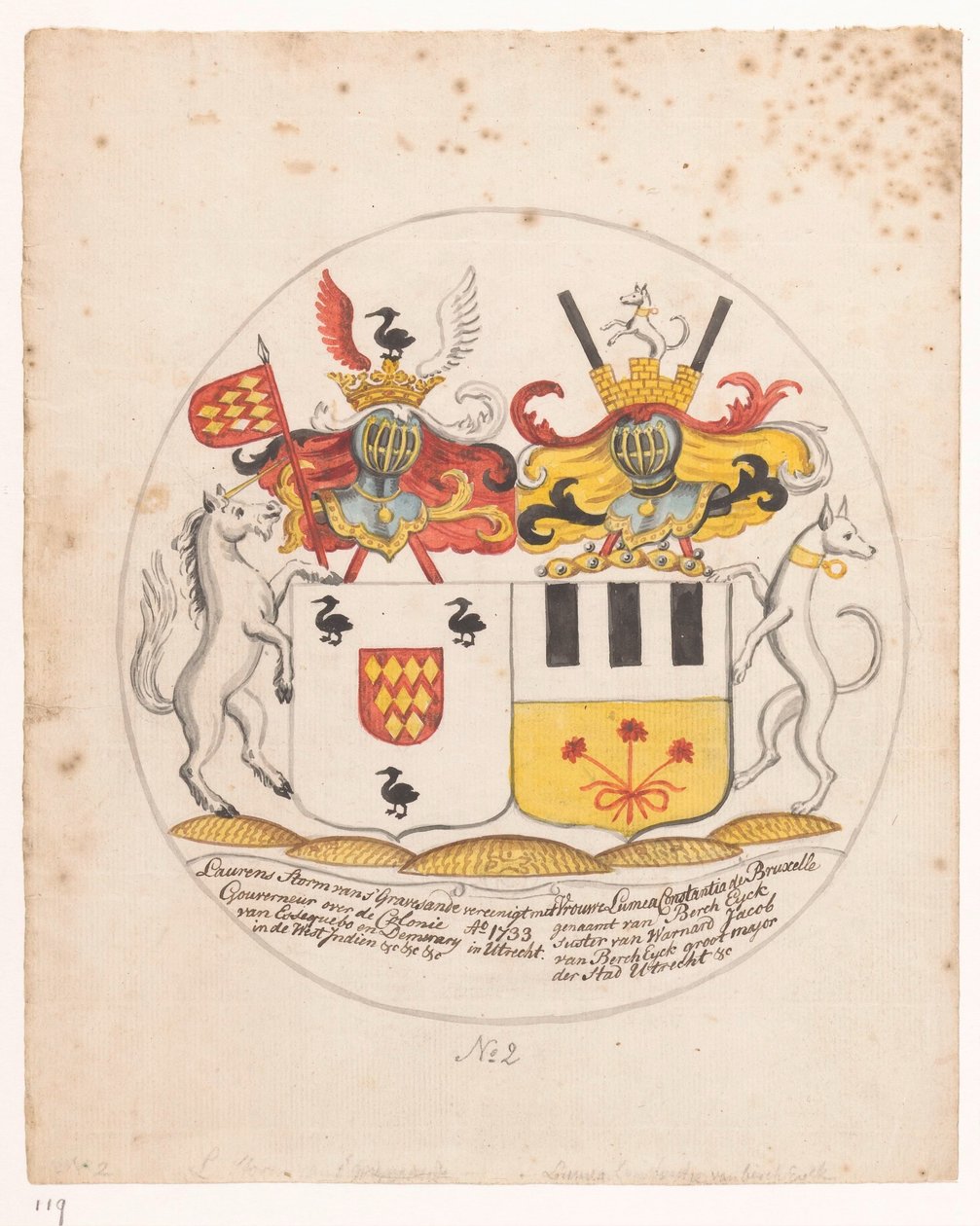 Desenho (2) para o brasão da aliança de Jan Brandes