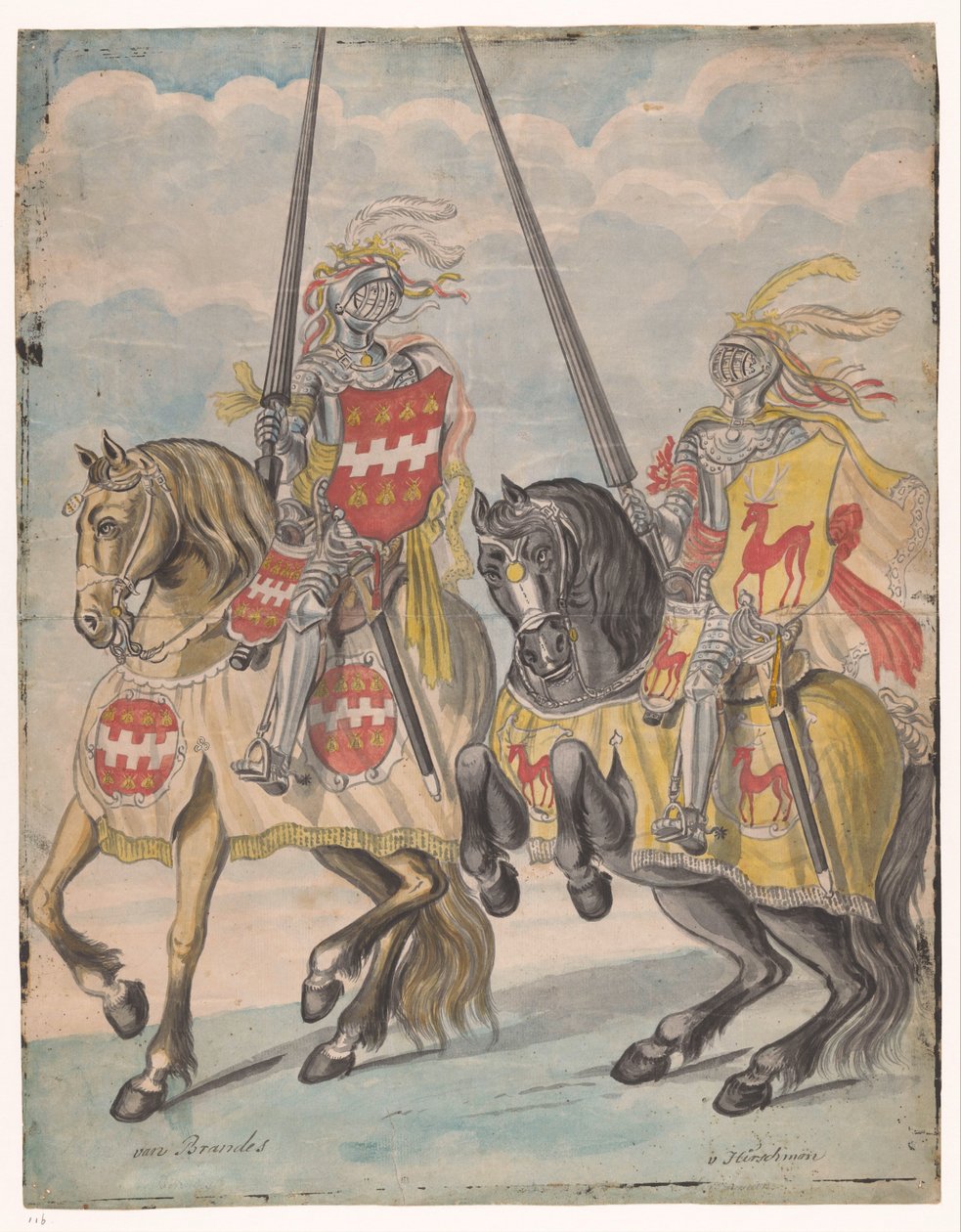 Cavaleiros com os ramos da família Brandes e Hirschman de Jan Brandes