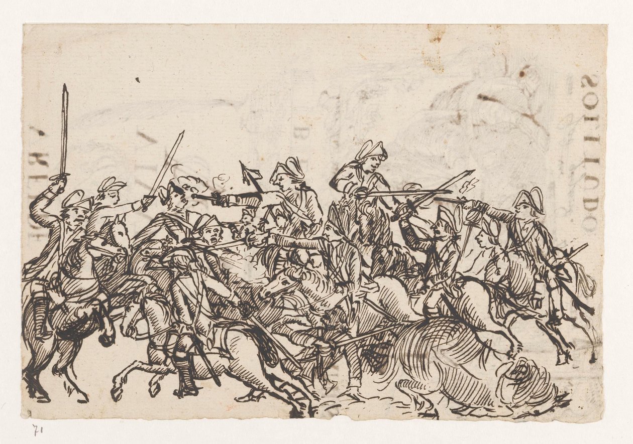 Batalha equestre / Alegoria da guerra inglesa de Jan Brandes