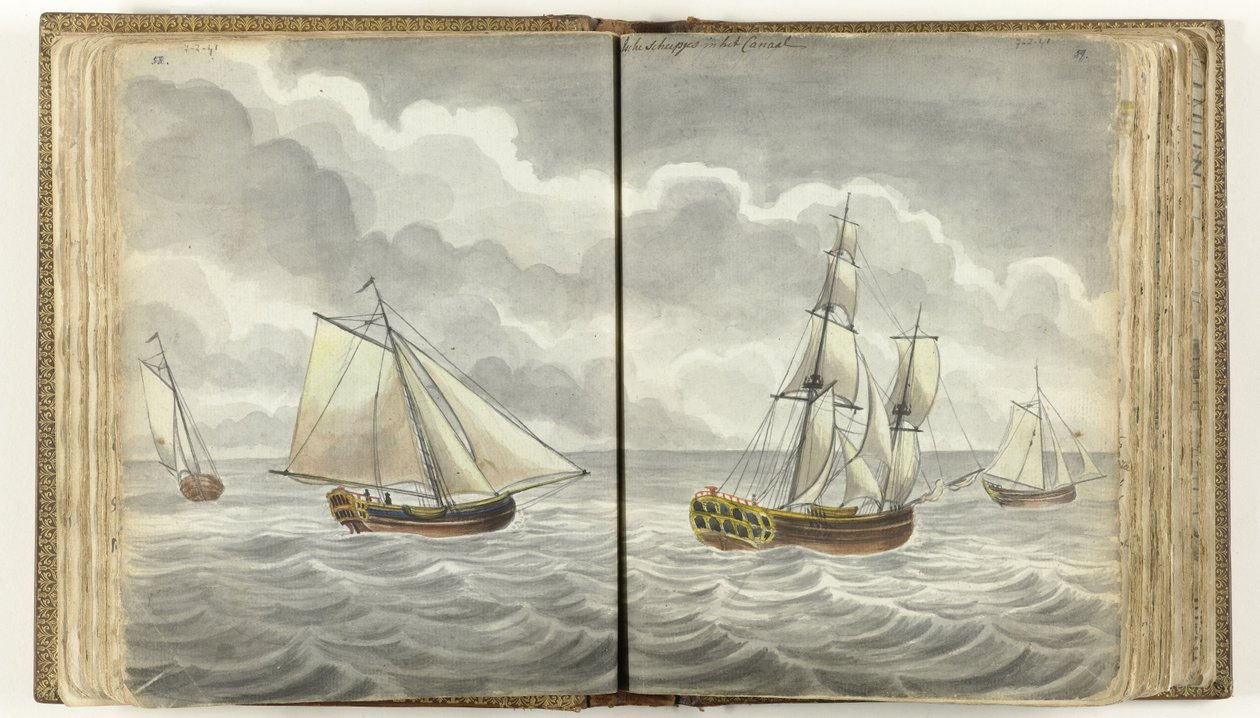 Navios no Canal da Mancha de Jan Brandes