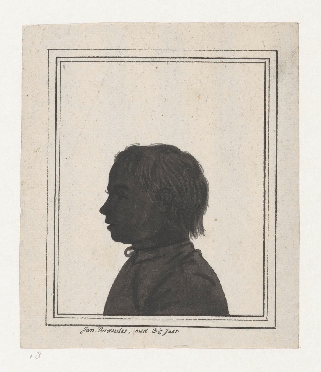 Retrato em silhueta de Jan Brandes júnior de Jan Brandes