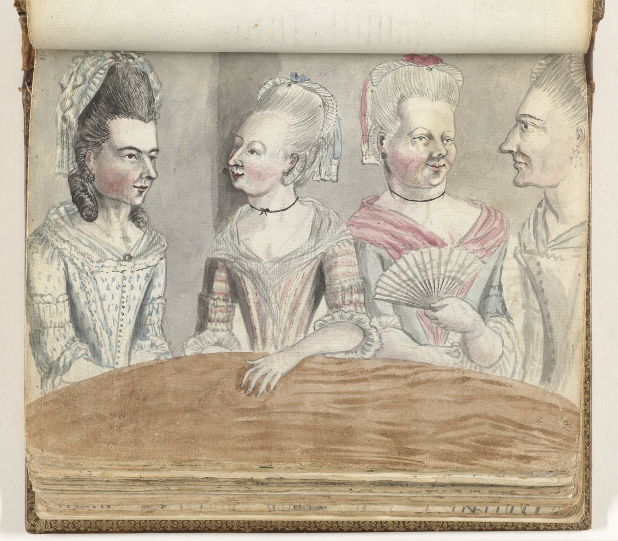 Quatro mulheres à mesa durante uma viagem a Falmouth de Jan Brandes