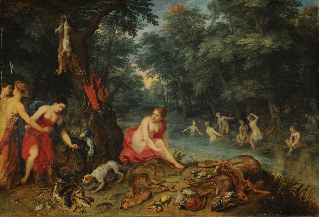 Banho das ninfas (as ninfas de Diana voltando da pesca) de Jan Brueghel the Elder