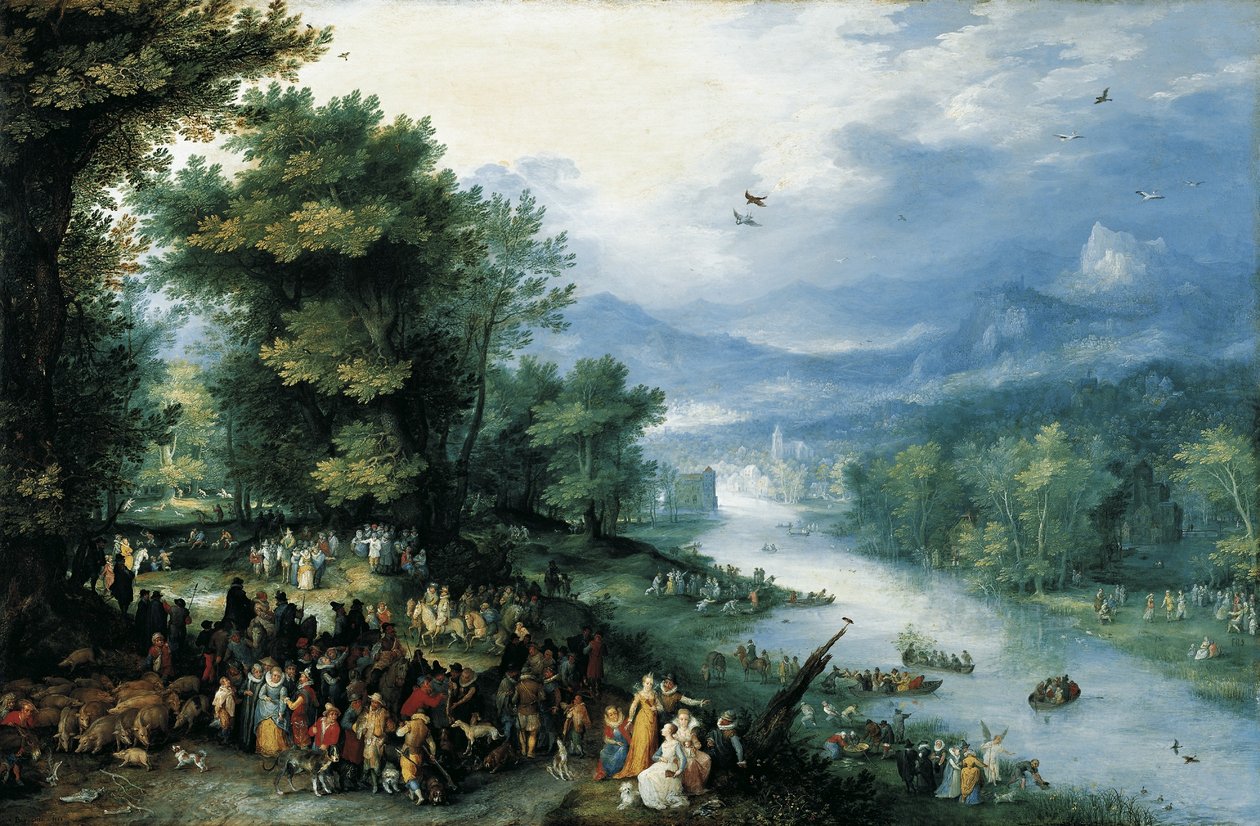 Paisagem com o jovem Tobias de Jan Brueghel the Elder
