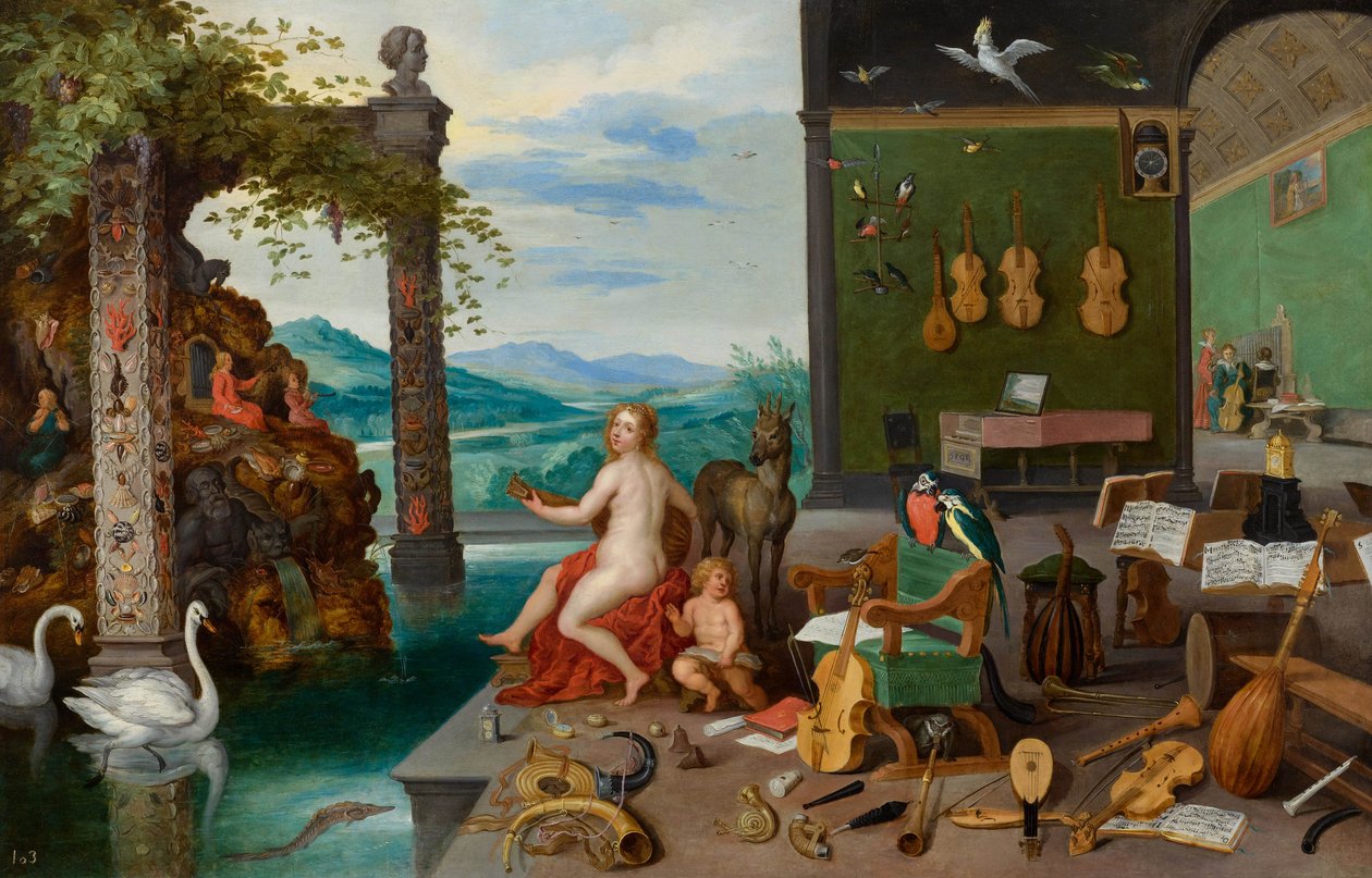 Alegoria da audição de Jan Brueghel the Younger