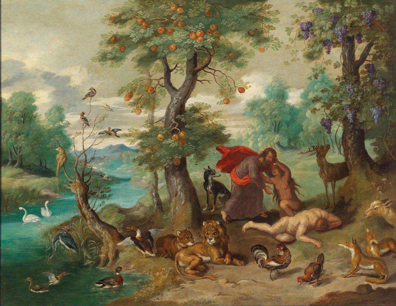 A Criação de Eva. de Jan Brueghel the Younger