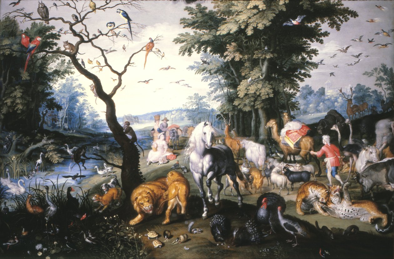 Os animais entrando na Arca de Noé de Jan Brueghel the Younger