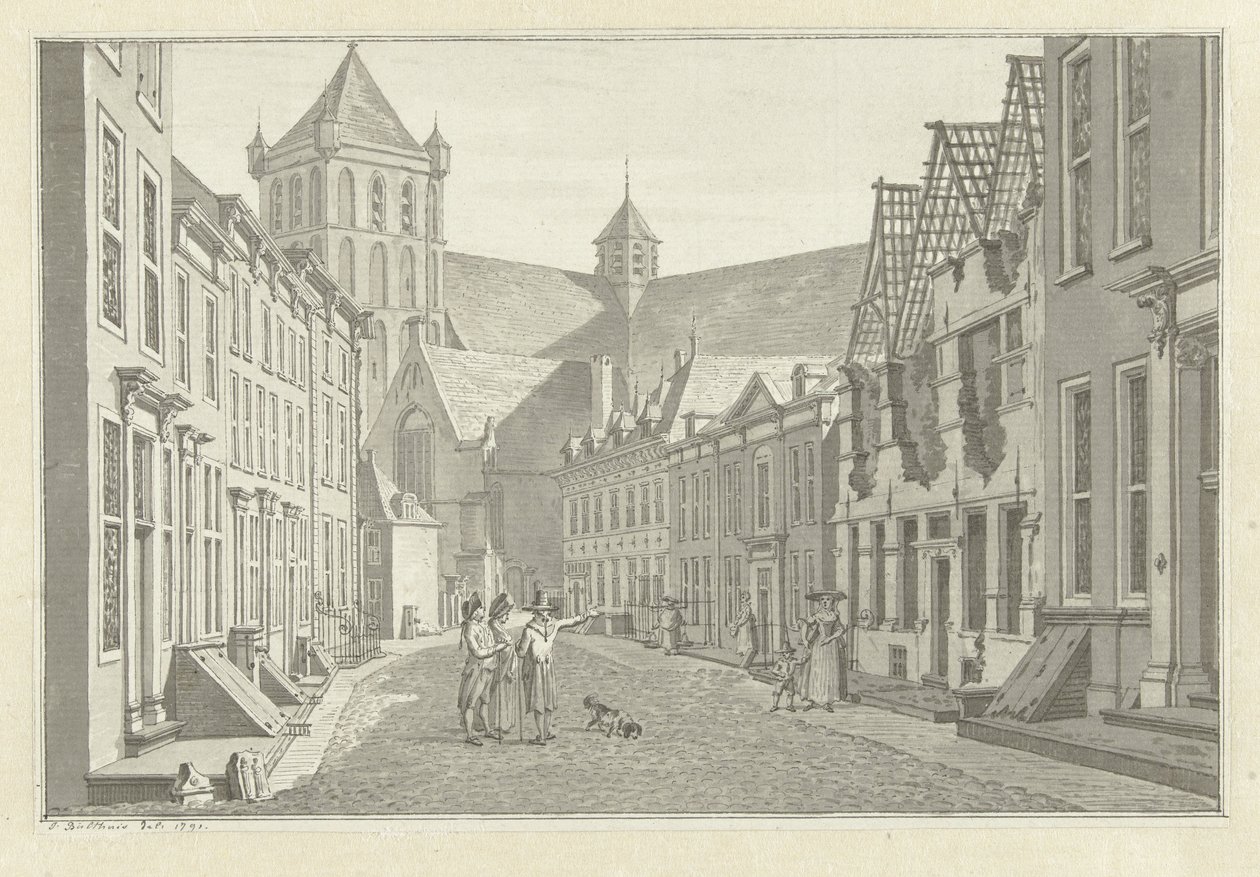 Ruína da casa de Lucas van Steveninck em Middelburg, 1787 de Jan Bulthuis (signed by artist)