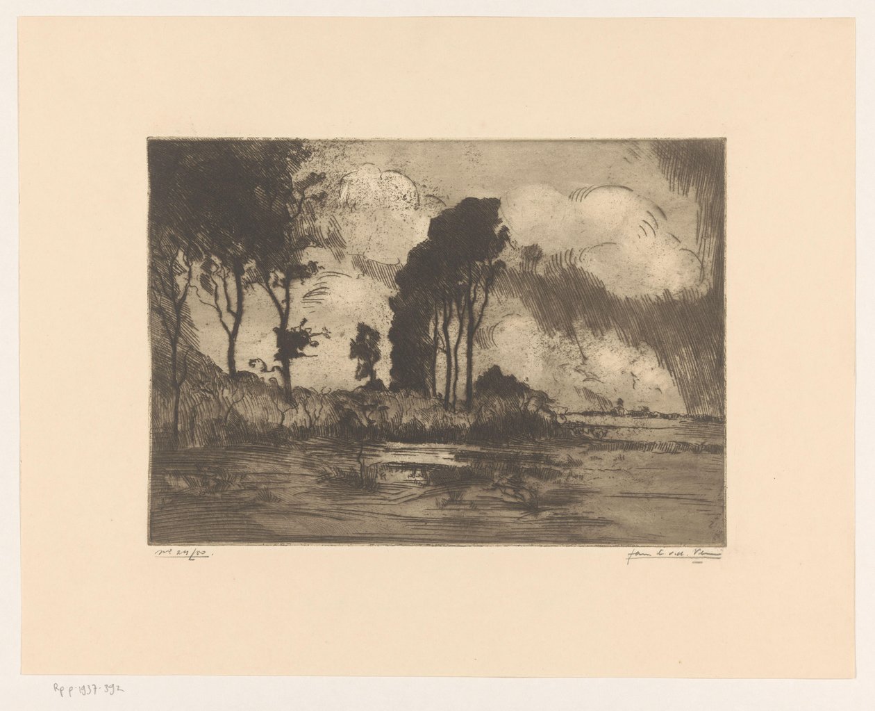Paisagem de Jan C. van der Ven (signed by artist)