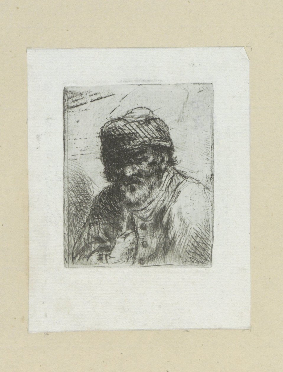 Bebaarde oude man met met met muts
A Obra Completa de Etchings de John Chalon / Oeuvre Complette des Eaux Fortes par Jean Chalon (título da série) de Jan Chalon