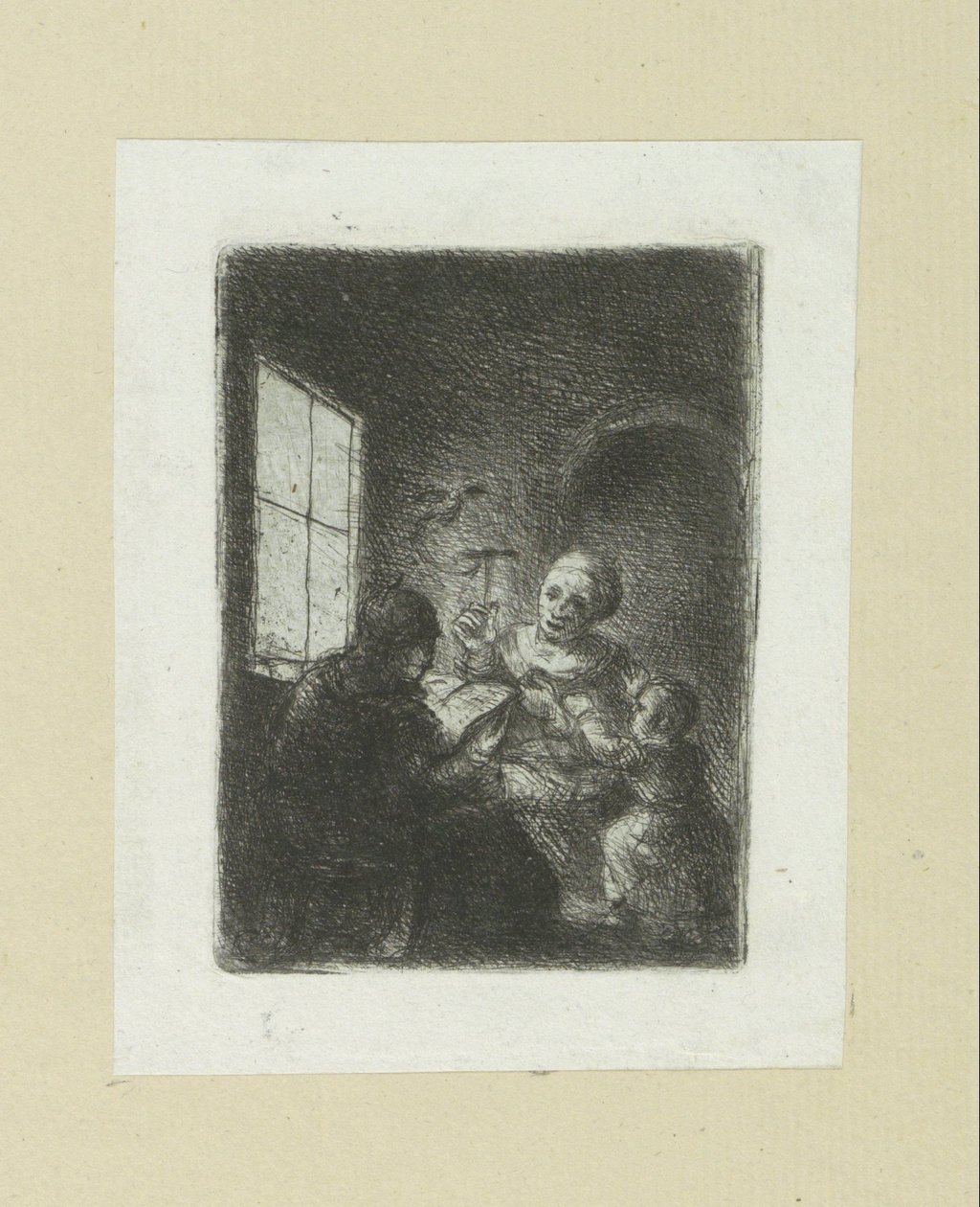 Gezin bij het raam The Compleat Work of Etchings por John Chalon / Oeuvre Complette des Eaux Fortes par Jean Chalon (título da série) de Jan Chalon