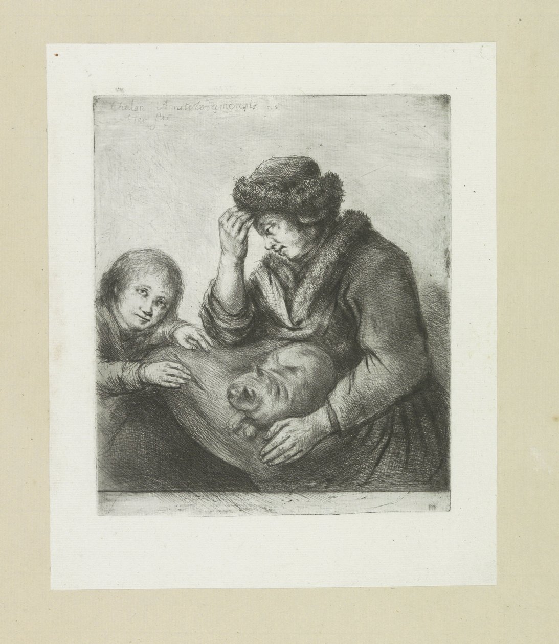 Moeder meet kind en kat
A Obra Completa de Etchings de John Chalon / Oeuvre Complette des Eaux Fortes par Jean Chalon (título da série) de Jan Chalon