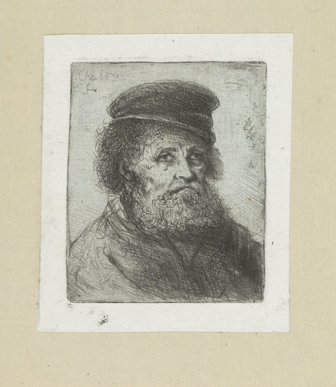 Oude man met baard en pet
A Obra Completa de Etchings de John Chalon / Oeuvre Complette des Eaux Fortes par Jean Chalon (título da série) de Jan Chalon