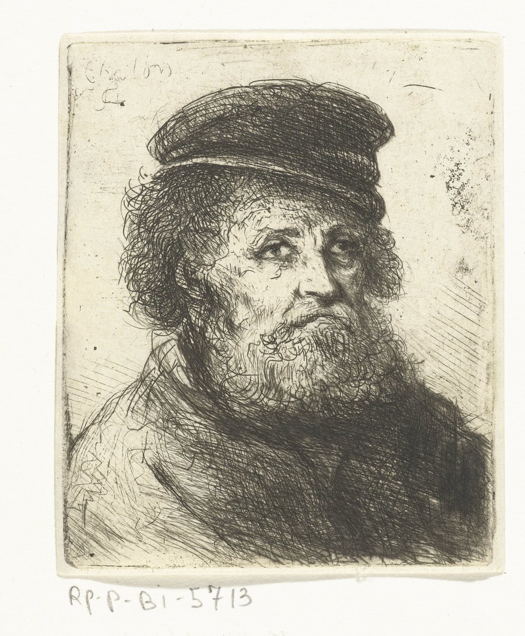 Velho com barba e boné de Jan Chalon