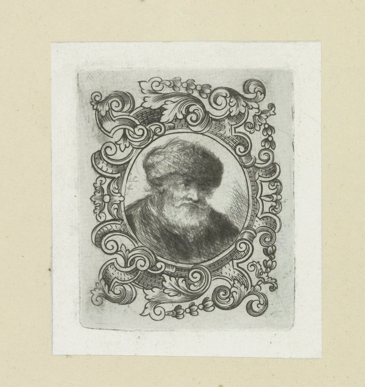 Oude man conheceu bonthoed em ornamentrand The Compleat Work of Etchings por John Chalon / Oeuvre Complette des Eaux Fortes par Jean Chalon (título da série) de Jan Chalon