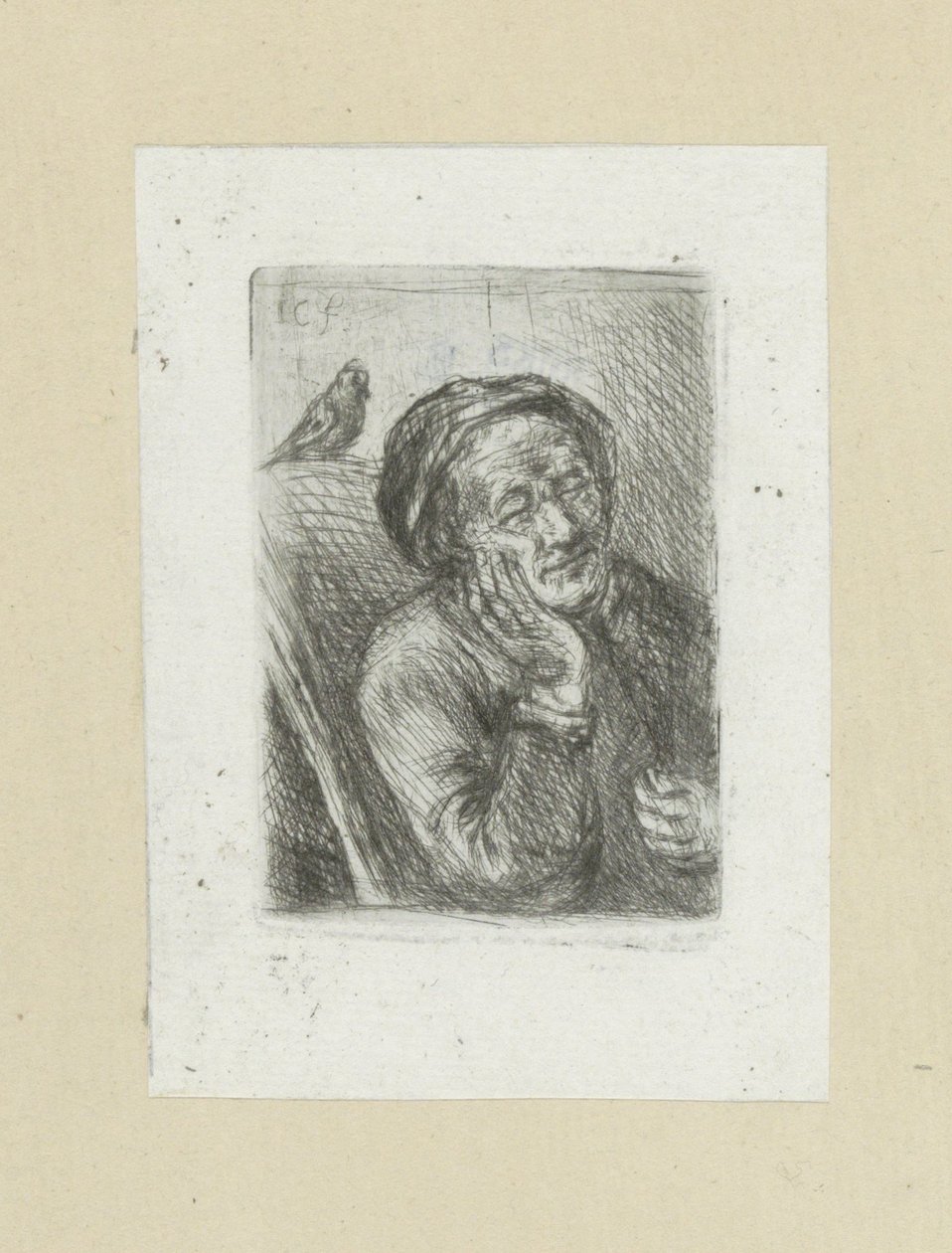 Slapende oude man conheceu vogel The Compleat Work of Etchings por John Chalon / Oeuvre Complette des Eaux Fortes par Jean Chalon (título da série) de Jan Chalon