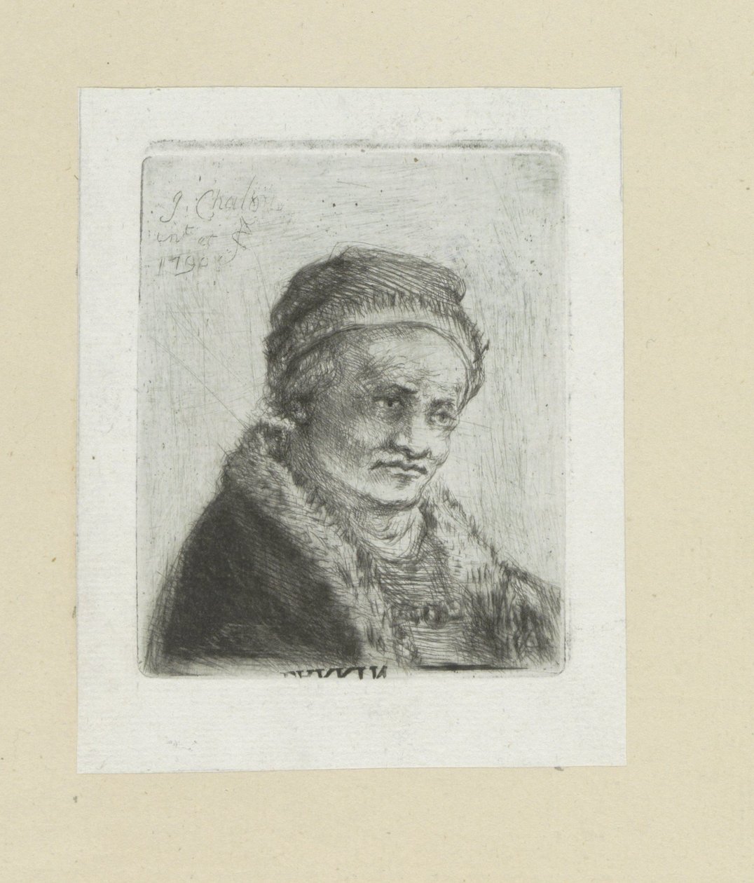 Volwassen man met bontkraag
A Obra Completa de Etchings de John Chalon / Oeuvre Complette des Eaux Fortes par Jean Chalon (título da série) de Jan Chalon