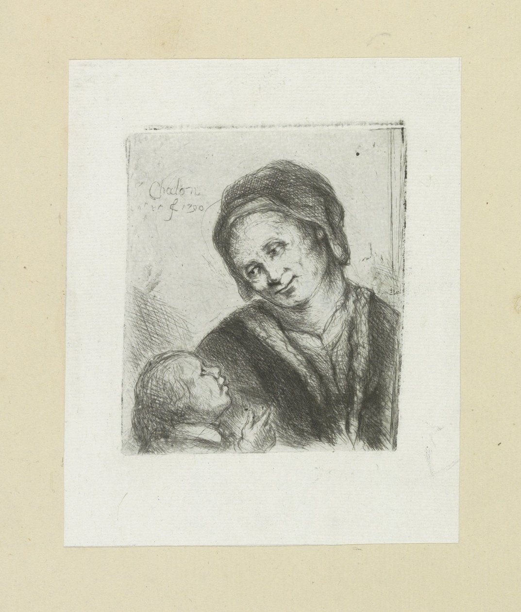 Vrouw en kind The Compleat Work of Etchings por John Chalon / Oeuvre Complette des Eaux Fortes par Jean Chalon (título da série) de Jan Chalon