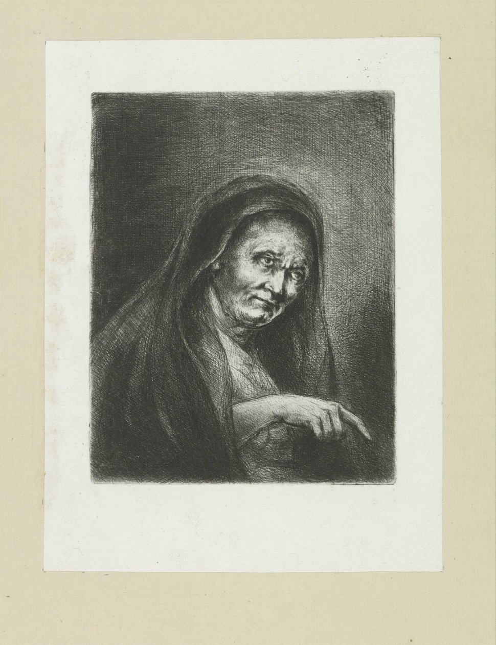 Wijzende oude vrouw The Compleat Work of Etchings por John Chalon / Oeuvre Complette des Eaux Fortes par Jean Chalon (título da série) de Jan Chalon