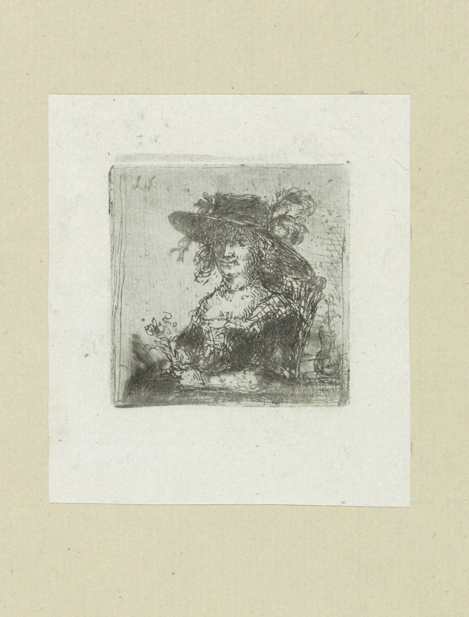 Zittende vrouw conheceu enxada The Compleat Work of Etchings por John Chalon / Oeuvre Complette des Eaux Fortes par Jean Chalon (título da série) de Jan Chalon
