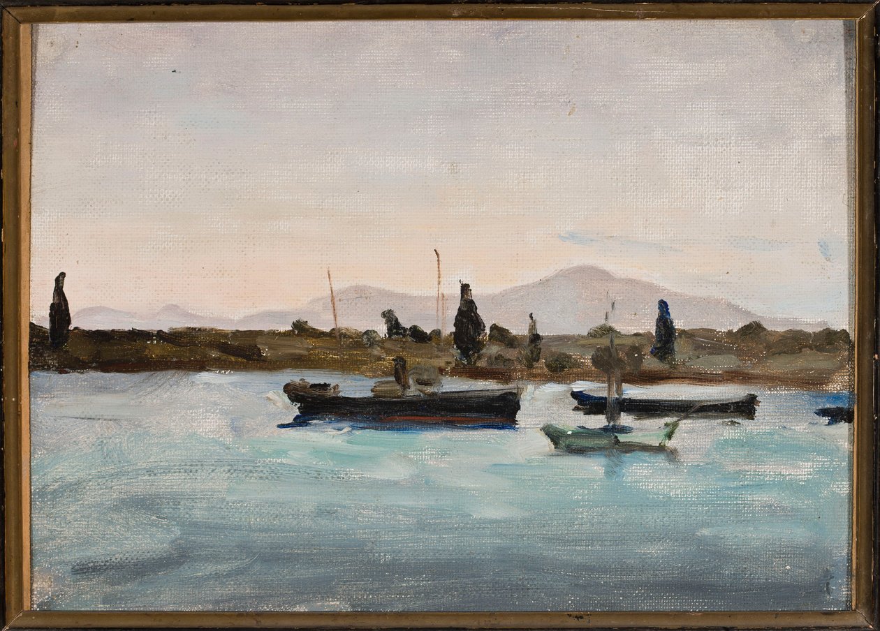 Barcos junto à margem, Marmora - Tuscula. De uma viagem à Palestina de Jan Ciągliński