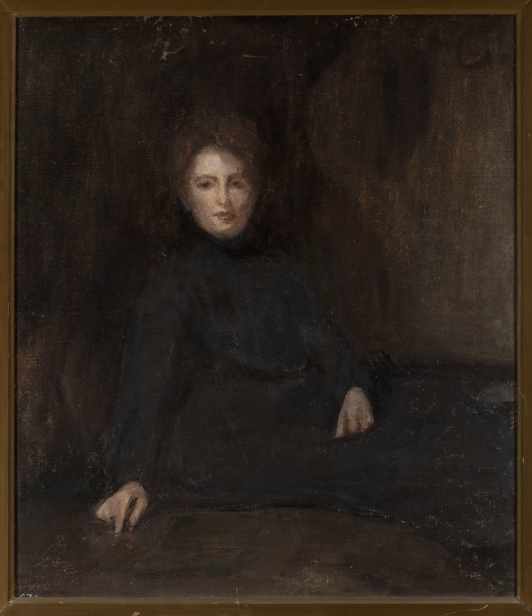 Retrato de Wanda Szwengrubenowa, nascida Ciąglińska, irmã do artista de Jan Ciągliński
