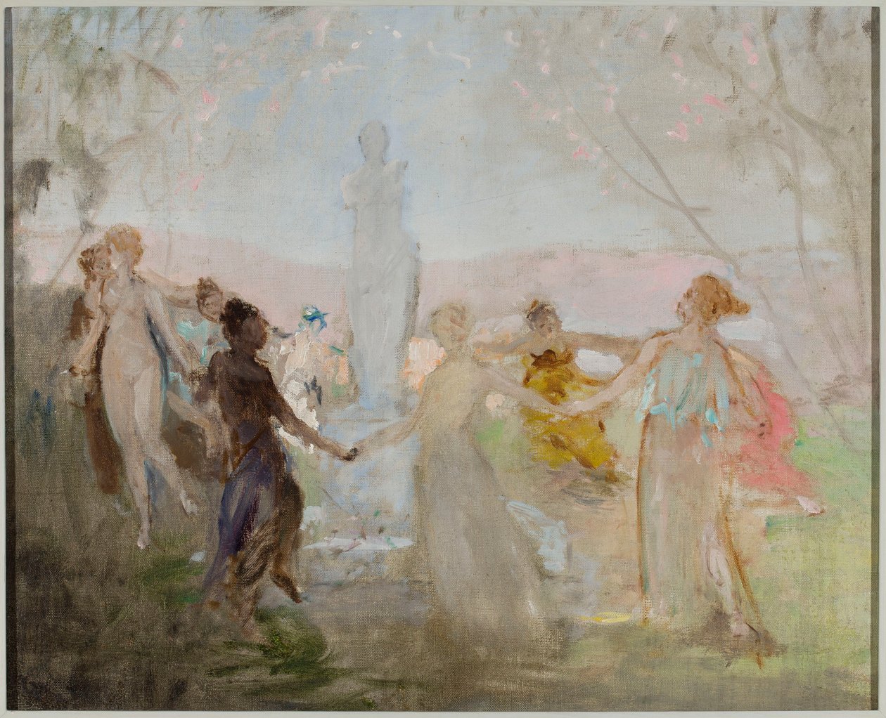 Esboço para a pintura «Procissão em redor da estátua da Vénus de Milo» de Jan Ciągliński