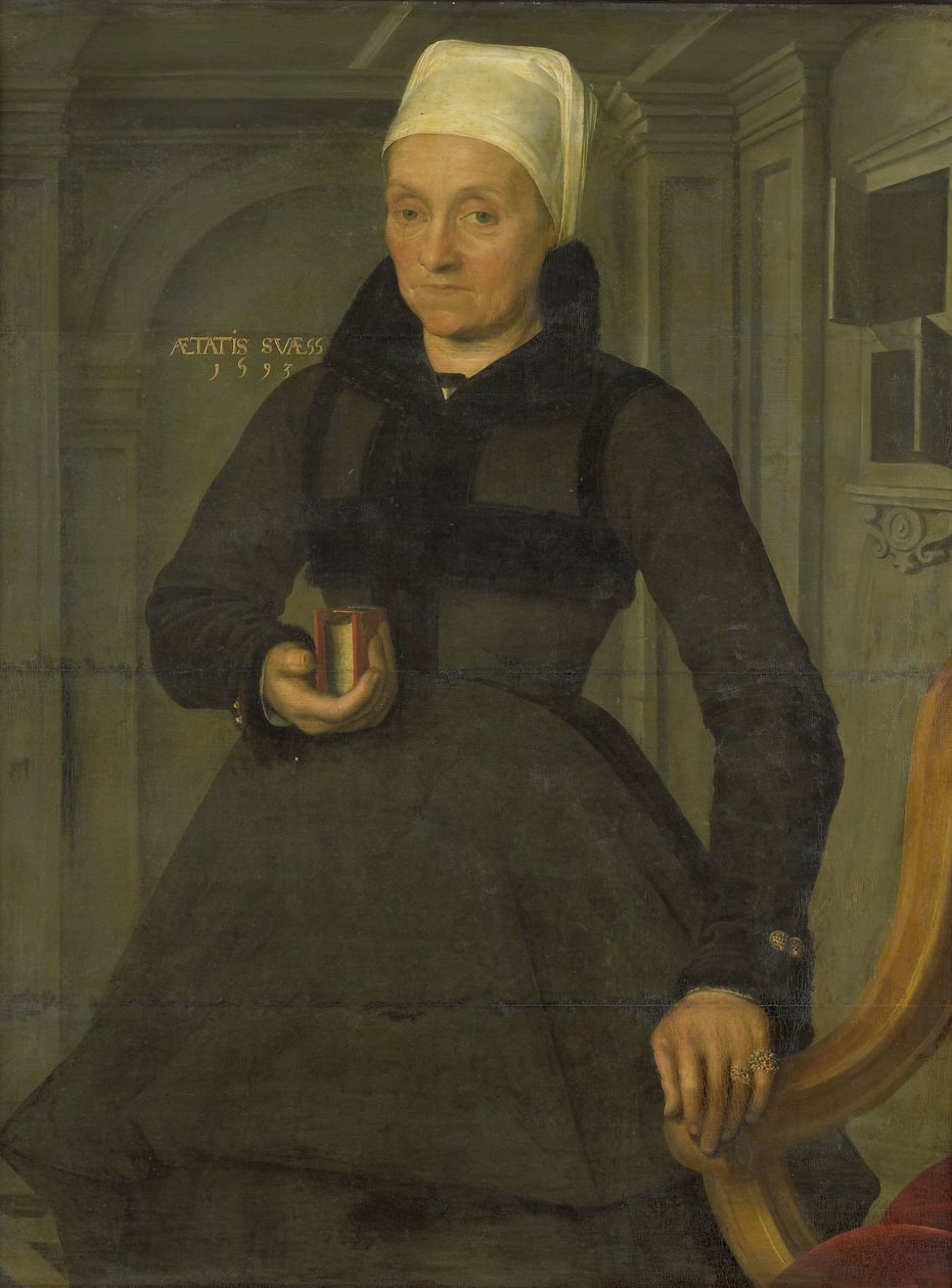 Retrato de Lysbeth Hendriksdr (1536- depois de 1603). Esposa de Bartholomeus van der Wiere de Jan Claesz. (attributed to)