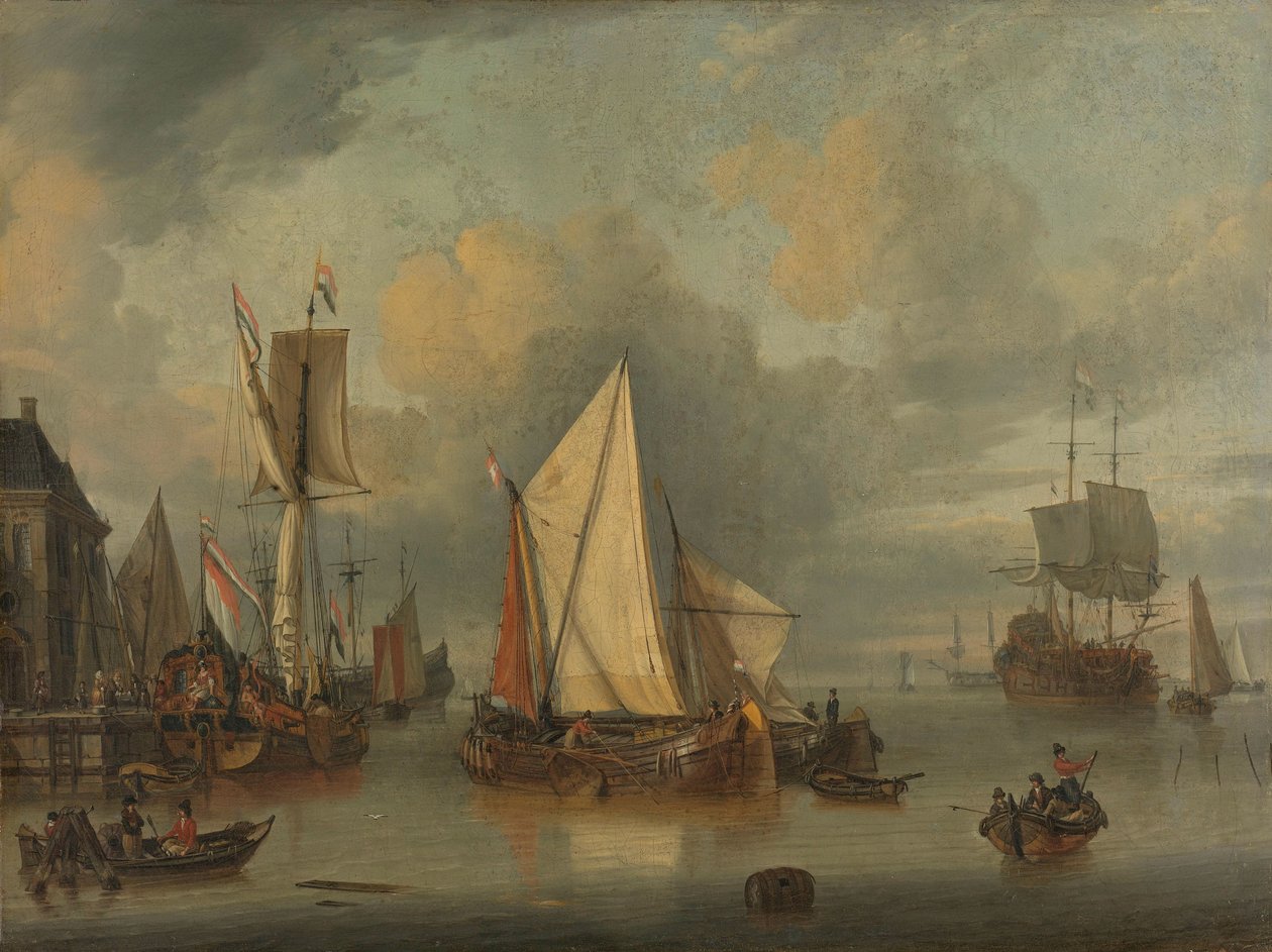 A Calm (Navios no Porto por Clima Calmo) de Jan Claesz. Rietschoof