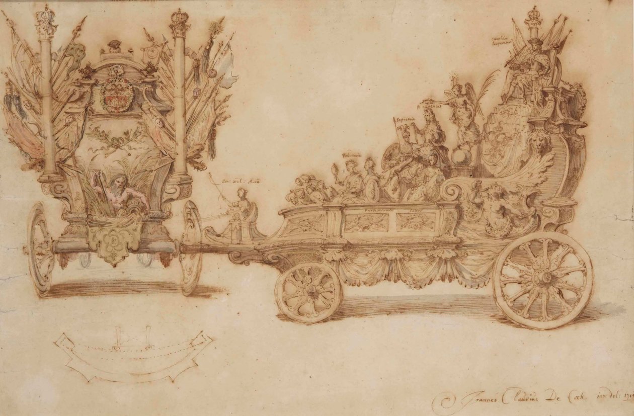 Desenho para um carro alegórico de Jan Claudius de Cock