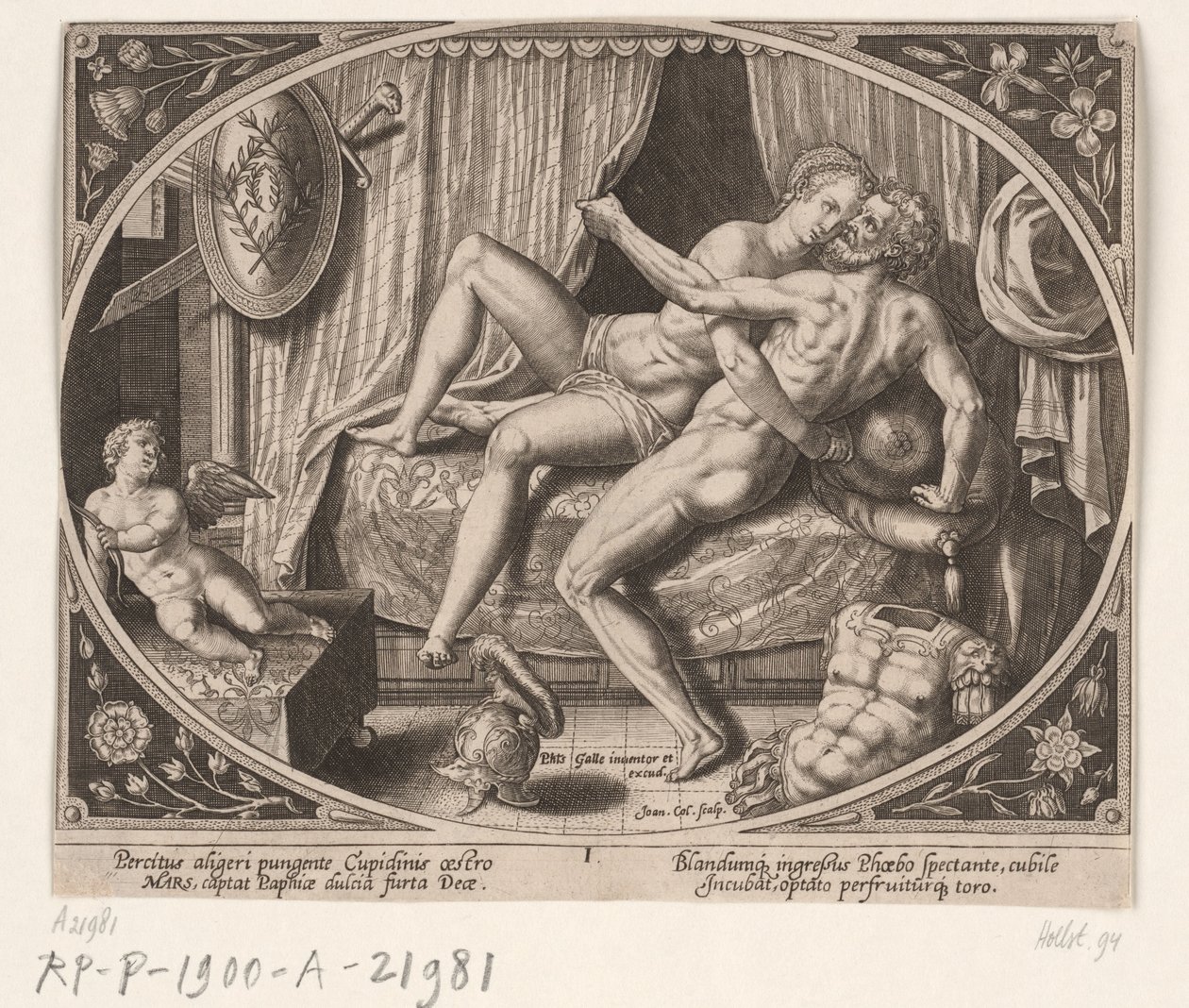 Adultério de Vênus e Marte Vênus e Marte (título da série) de Jan Collaert (II)