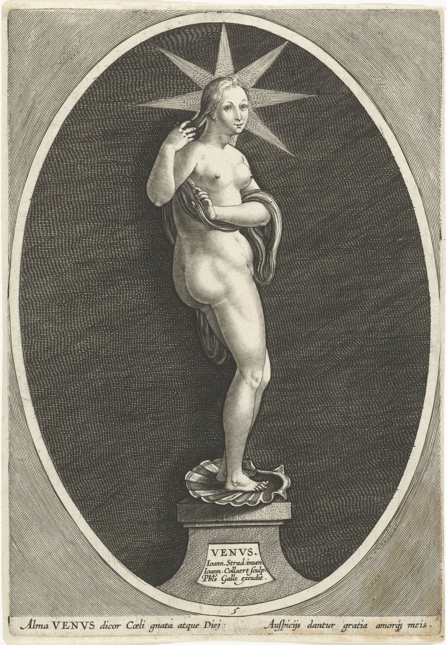Vénus
Venvs (título sobre o objecto)
Zeven planeetgoden (título da série)
Septem Planetae (título da série) de Jan Collaert (II)
