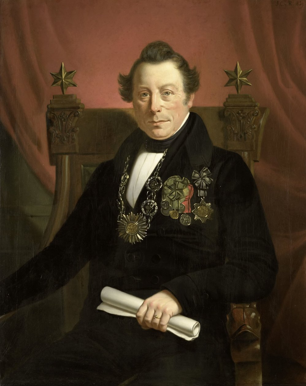 Retrato de Coenraad van Hulst, ator, como presidente da Arts-Promoting Company VW em Amsterdã (assim chamada em homenagem aos fundadores Casper Vreedenberg e Jan van Well) de Jan Cornelis van Rossum