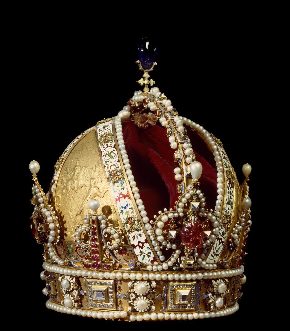 Coroa do Imperador do Santo Império Rodolfo II dos Habsburgos (1552-1612). Atribuído à cabeça de ouro Jan Vermeyen (1559-1606) 1602 Museu Kunsthistorisches de Viena de Jan Cornelisz Vermeyen