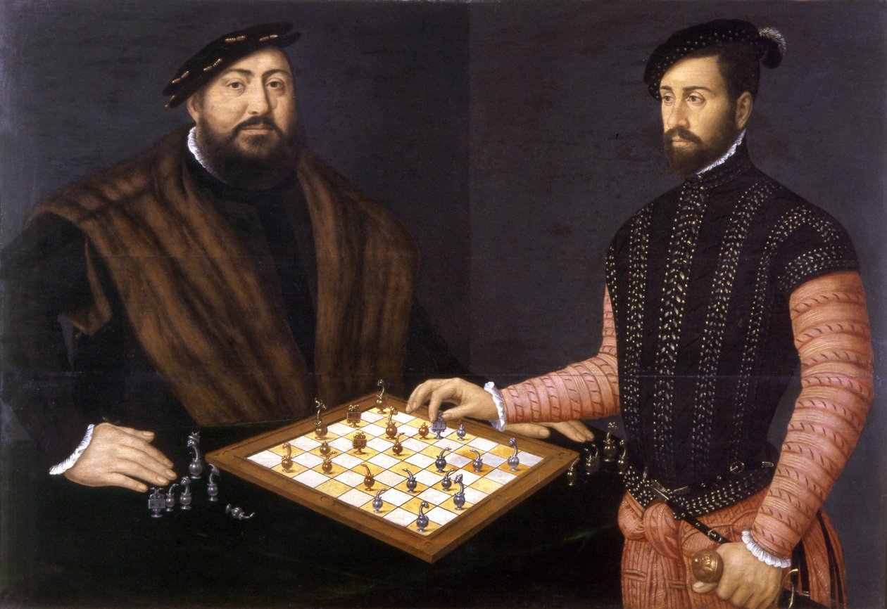John Frederick, o Magnânimo, jogando xadrez, 1552 de Jan Cornelisz Vermeyen