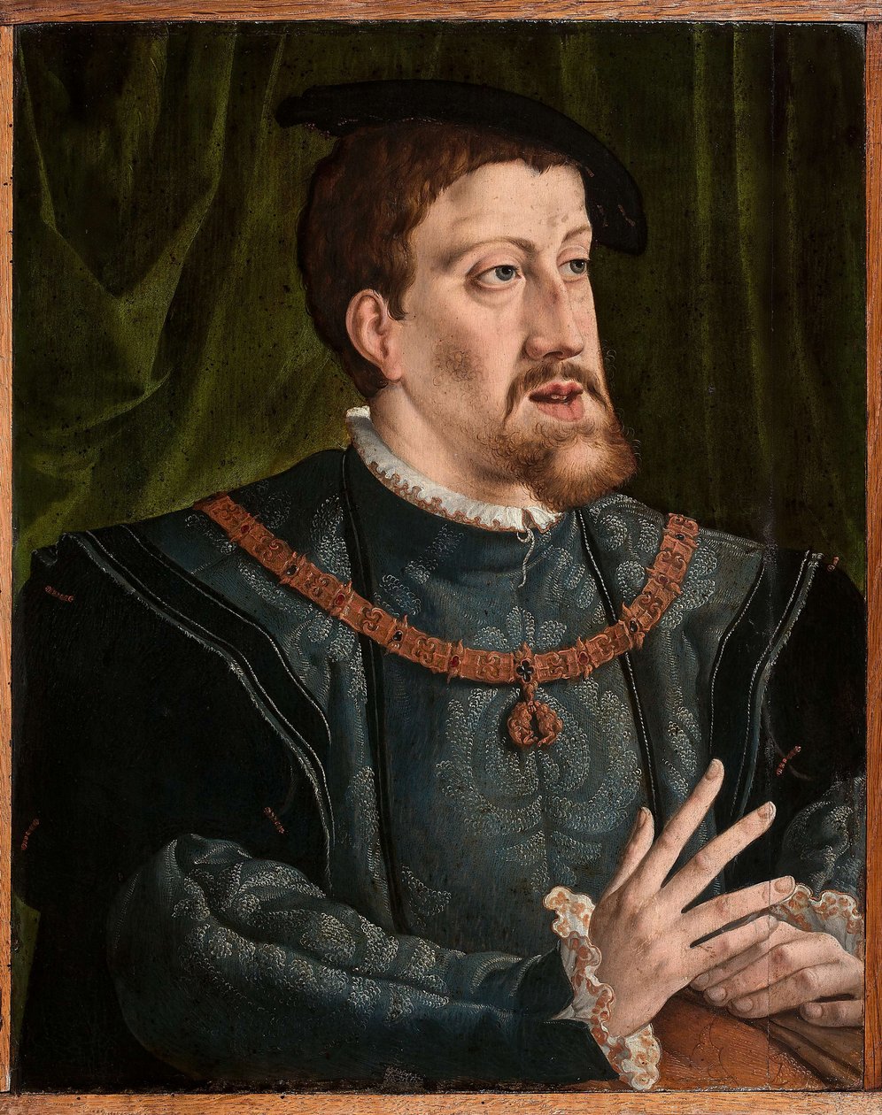 Retrato do imperador Carlos V 1500-1558. de Jan Cornelisz. Vermeyen