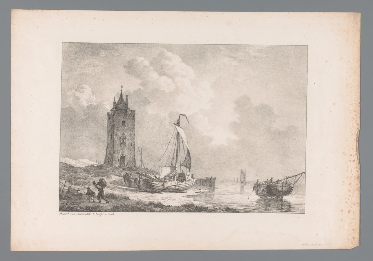 Paisagem costeira com torre
Pinturas de mestres holandeses da colecção do falecido Well-Ed. Geb. Heer J.A. van Dam (título da série) de Jan Dam Steuerwald (possibly)
